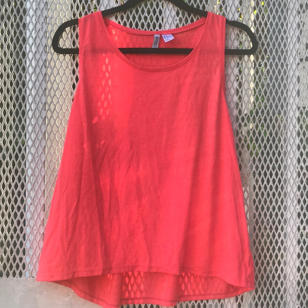 H&M divided Tank top coral neon